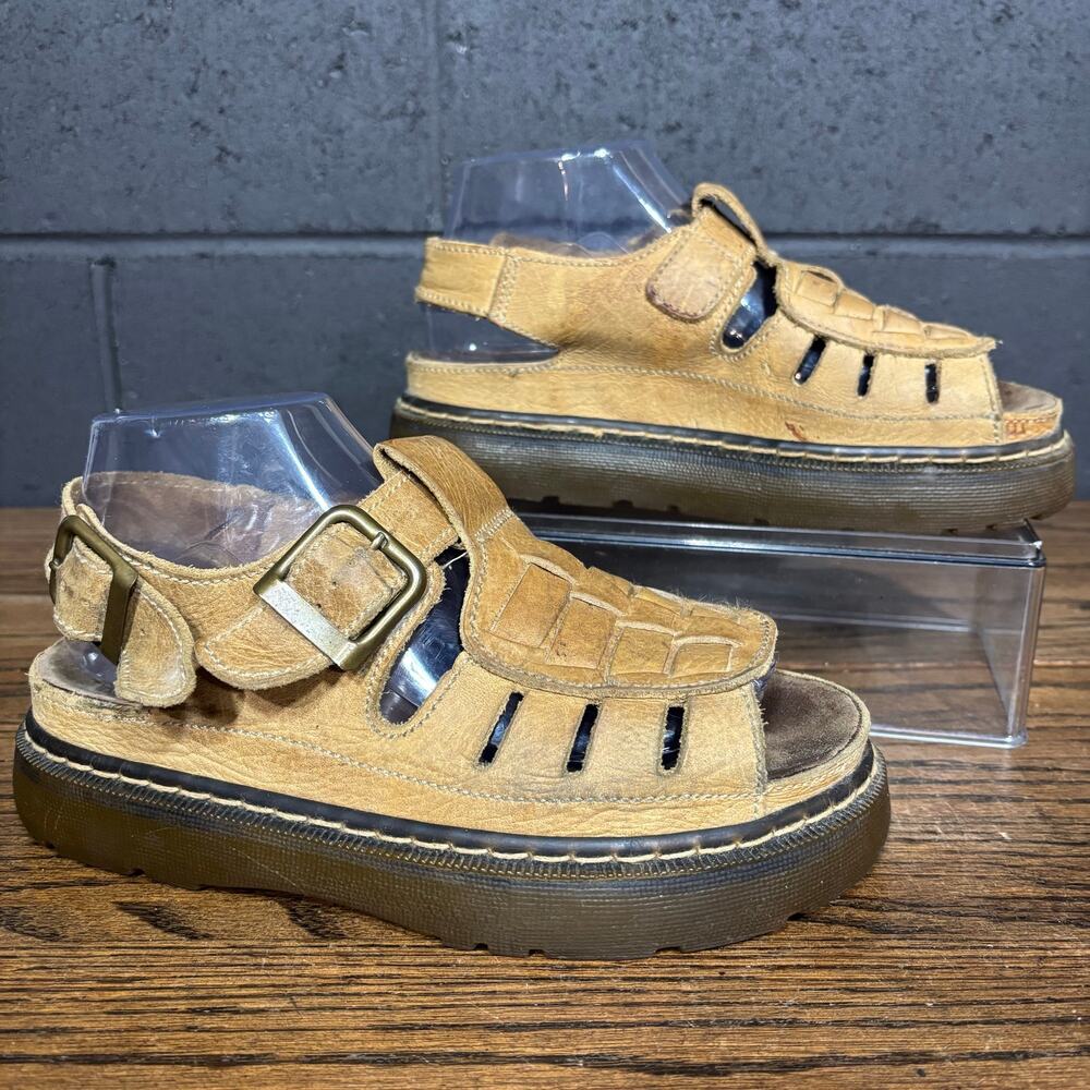 Vintage Y2K Nicole Leather Fisherman Platform Sandals Made in Spain Women’s 8